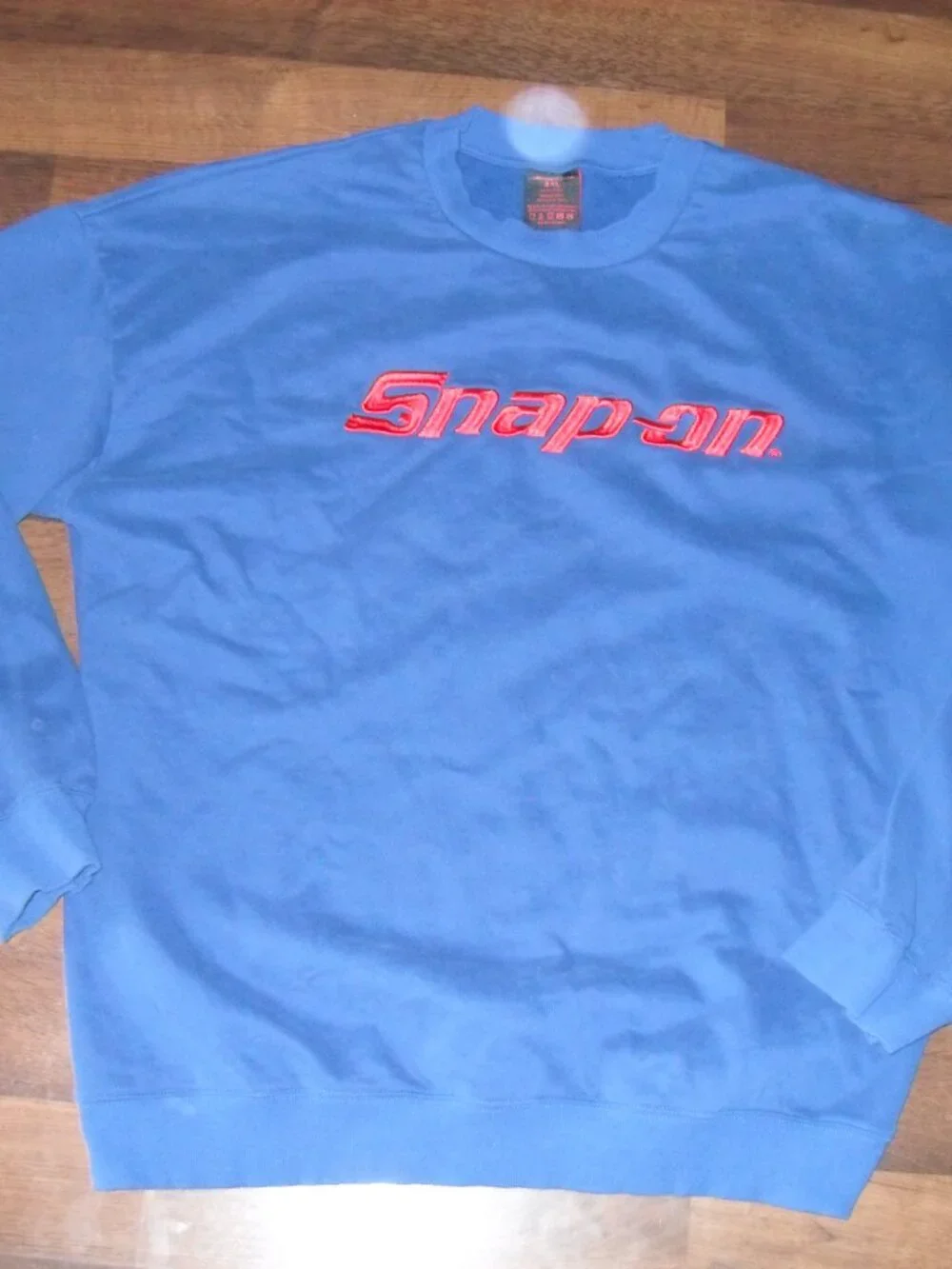 Vintage Snap-on Tools Embroidered Crewneck Sweatshirt Blue Mens 3XL
